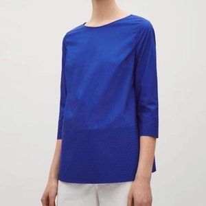COS electric blue Poplin blouse 6